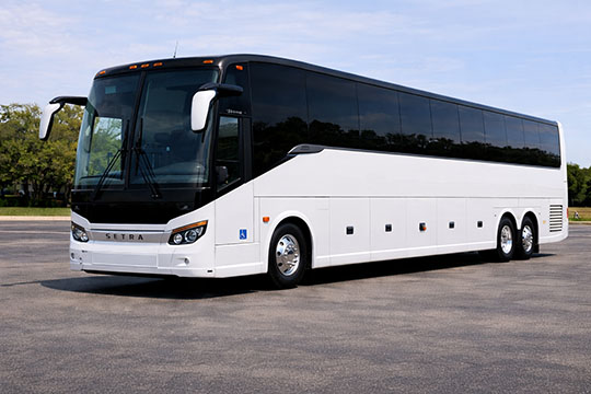 56-passenger charter bus available for charter in Rochester, MN